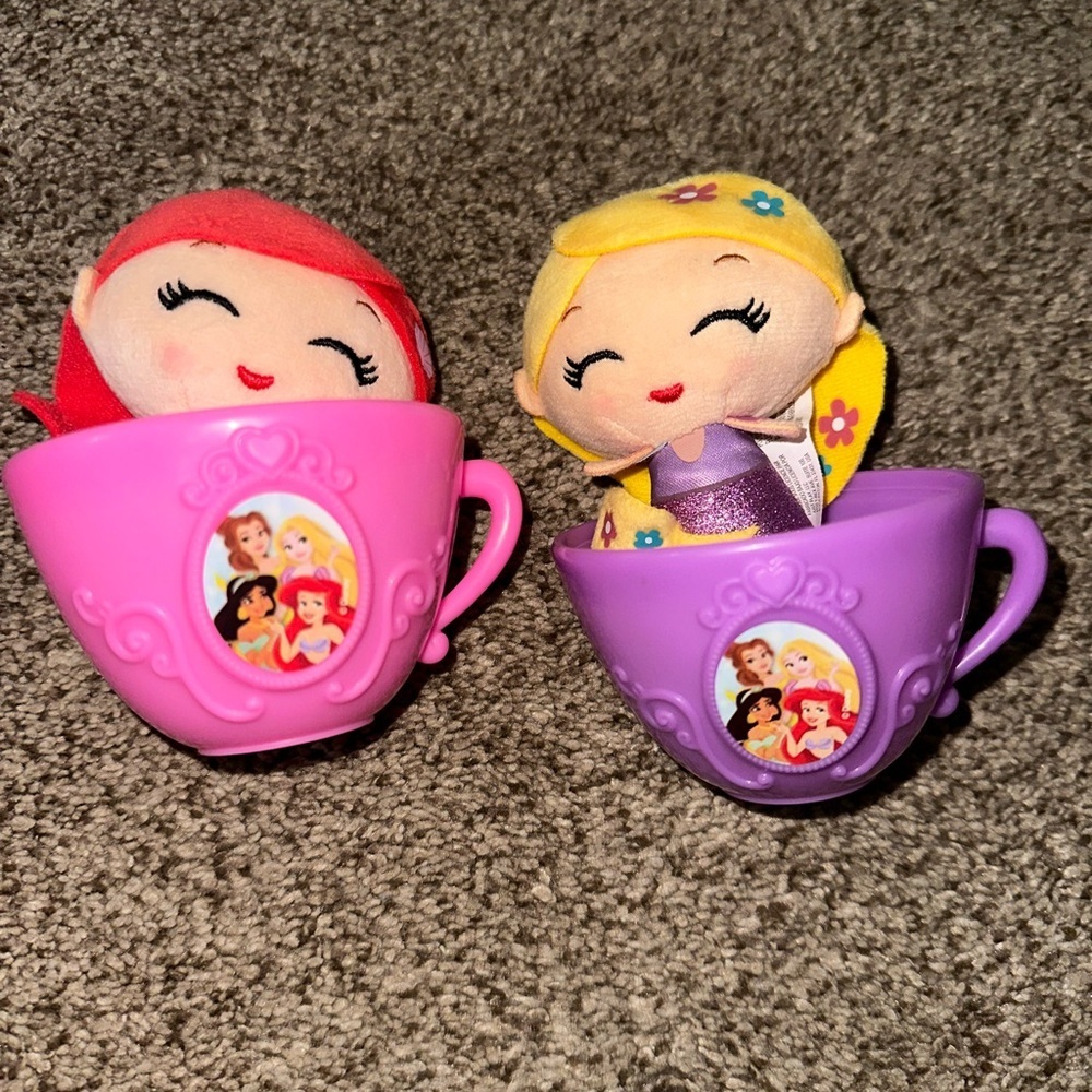 Disney Princess Mini Plush Tea Cup Set - Pink and Purple